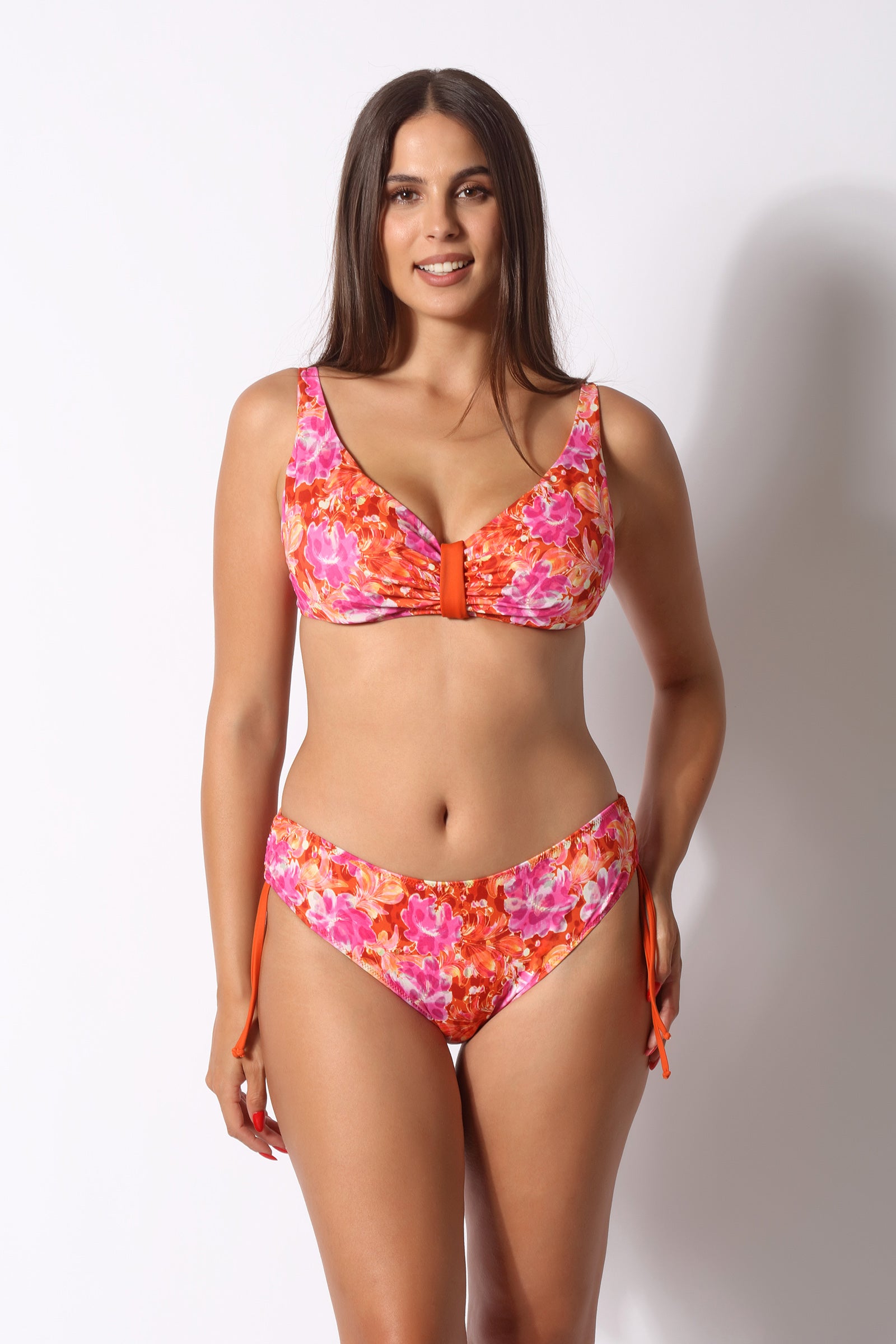 Bikini Ferretto Invisibile Curvy + Slip con lacci Fantasia Amira - Il Gabbiano