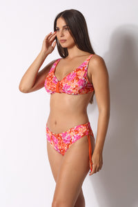 Bikini Ferretto Invisibile Curvy + Slip con lacci Fantasia Amira - Il Gabbiano