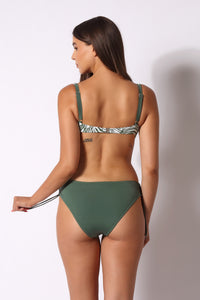 Bikini Ferretto Invisibile Curvy + Slip con lacci Fantasia Savana - Il Gabbiano