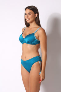 Bikini Top con coppe preformate Curvy + Slip con lacci Marina - Il Gabbiano