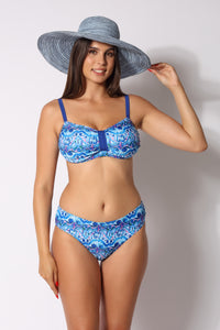 Bikini Top Fascia Curvy + Slip fantasia Arabesque - Il Gabbiano