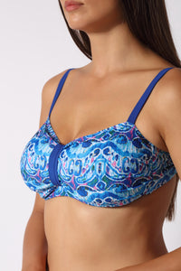Bikini Top Fascia Curvy + Slip fantasia Arabesque - Il Gabbiano