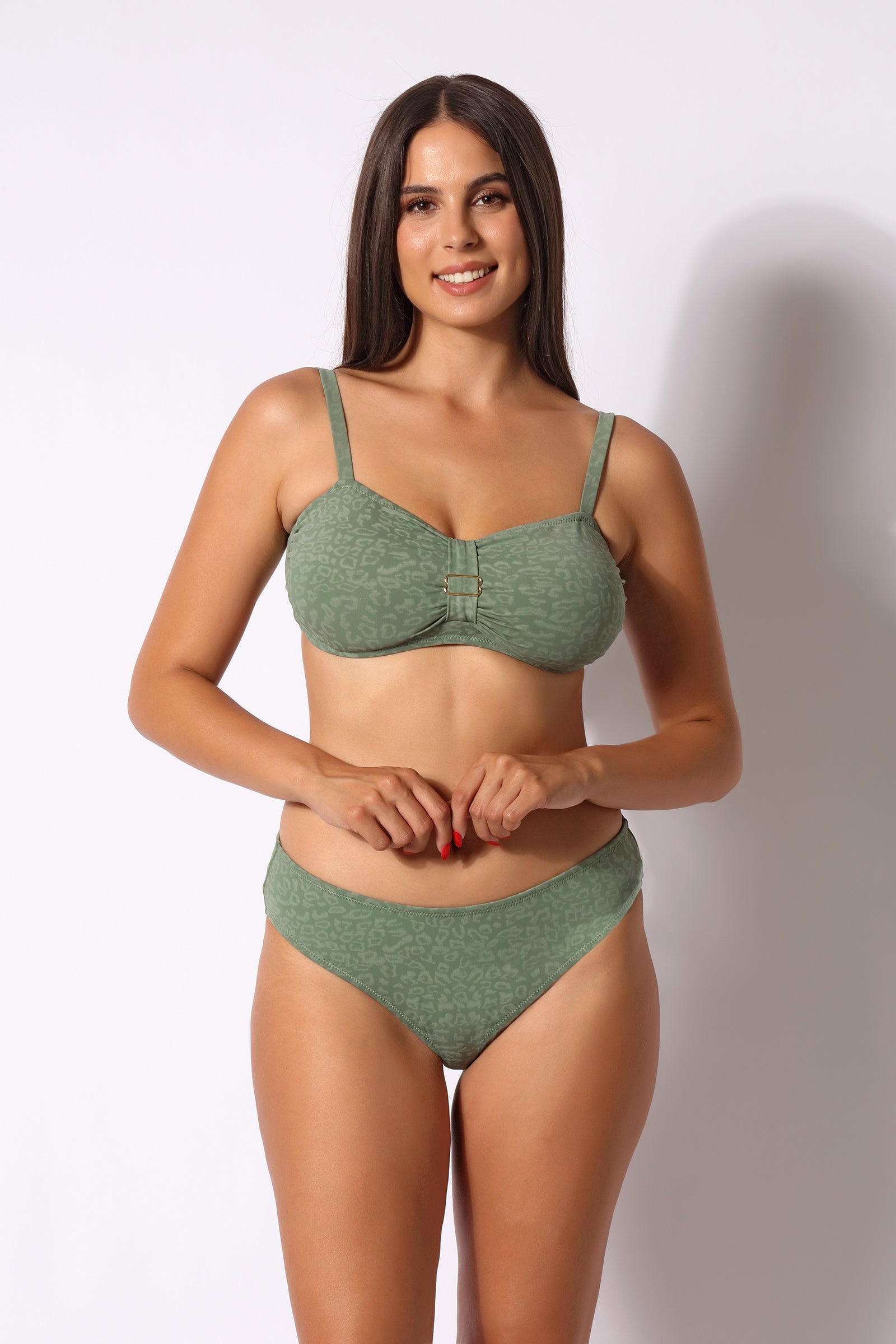Bikini Top Fascia Curvy + Slip fantasia Jacquard - Il Gabbiano