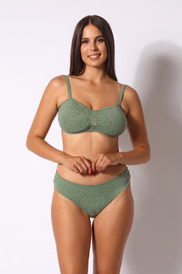 Bikini Top Fascia Curvy + Slip fantasia Jacquard - Il Gabbiano