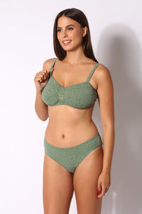 Bikini Top Fascia Curvy + Slip fantasia Jacquard - Il Gabbiano