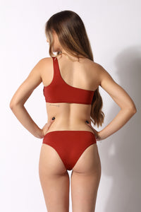 Bikini Top Monospalla + Slip tinta unita Charme - Il Gabbiano