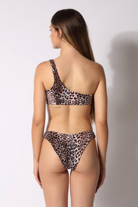 Bikini Top Monospalla + Slip a "V" fantasia Leopard - Il Gabbiano