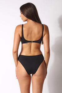 Bikini Top Vela con fascia sottoseno Lady + Slip tinta unita fantasia Maculato - Il Gabbiano