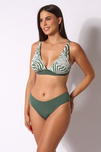 Bikini Top Vela con fascia sottoseno Lady + Slip tinta unita fantasia Savana - Il Gabbiano