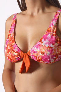 Bikini Top Vela con fiocco centroseno Lady + Slip fantasia Amira - Il Gabbiano