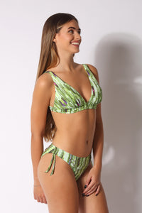 Bikini Top Vela + Slip con lacci laterali fantasia Malesia - Il Gabbiano