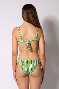 Bikini Top Vela + Slip con lacci laterali fantasia Malesia - Il Gabbiano